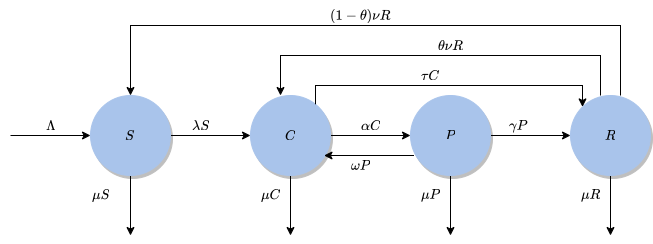 Schematic diagram of crime dynamics
